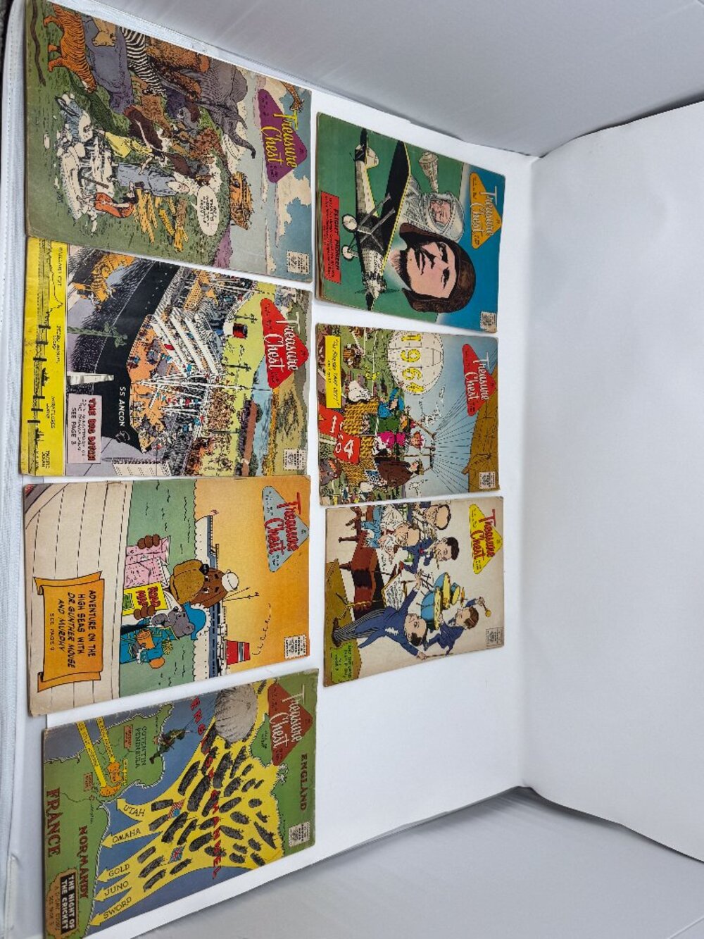 Vintage Treasure Chest Comic Book Lot of 7 1963 1964 Collectible Retro Magazines